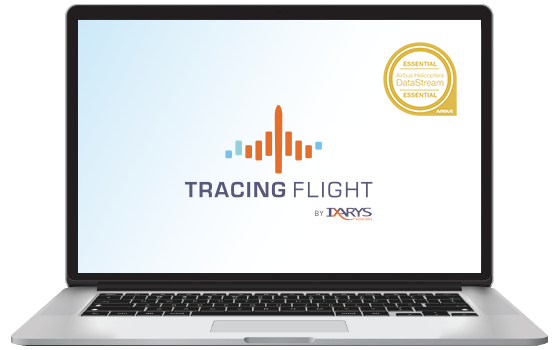 Écran du logiciel Tracing Flight sur ordinateur